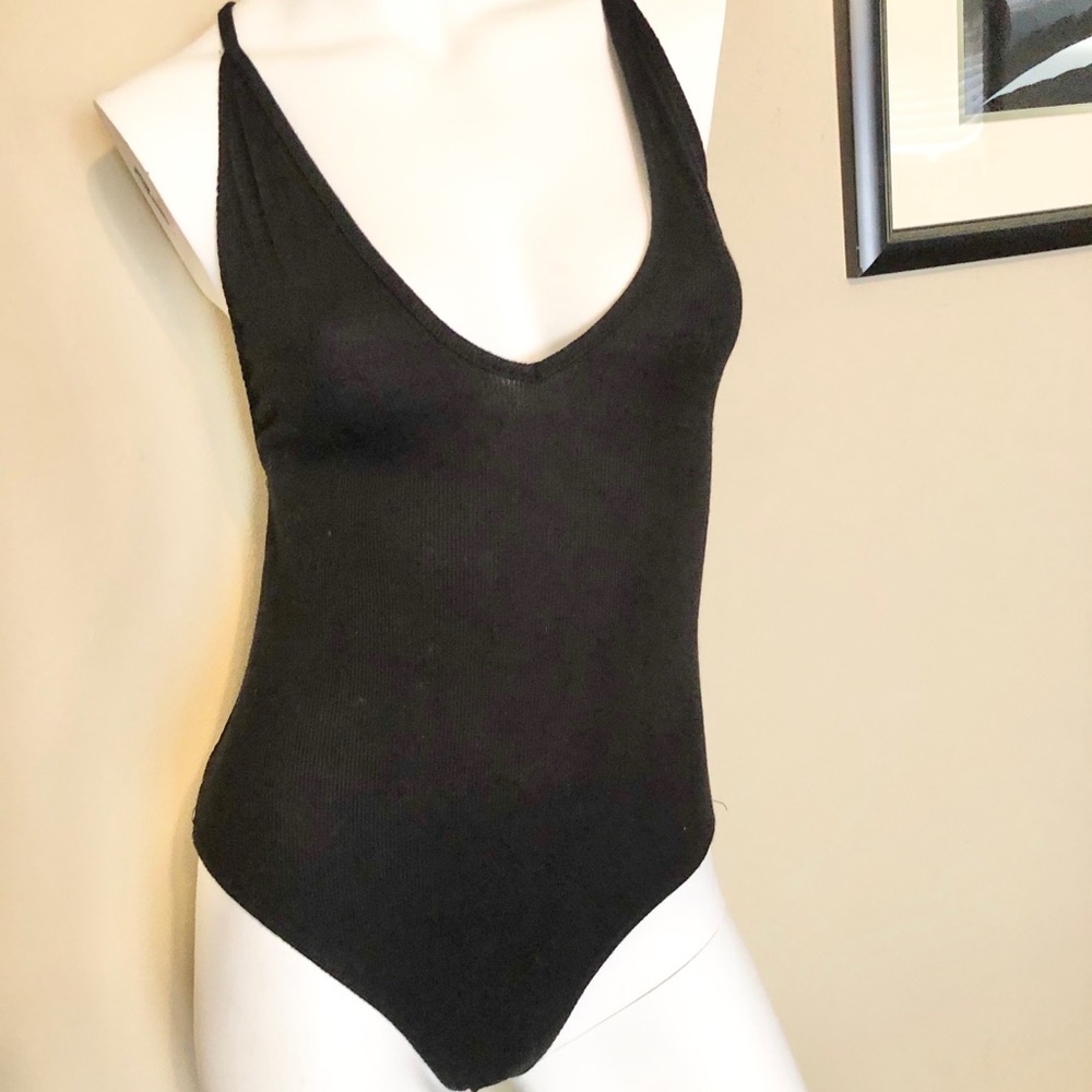 Blue life ribbed bodysuit